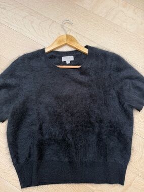 Cashmere JCrew Black Short-Sleeve cashmere  Blend Sweater